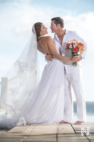 Bride and Groom Photoshoot at beach house