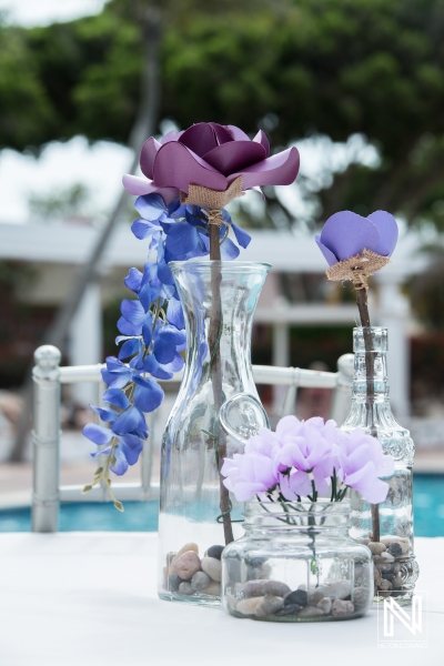 Purple wedding decoration flowers