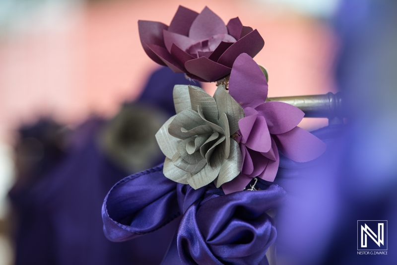 Purple wedding decoration flowers
