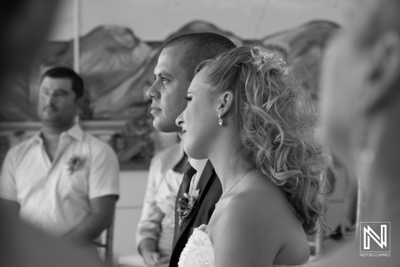 Bride and groom on the ceremony