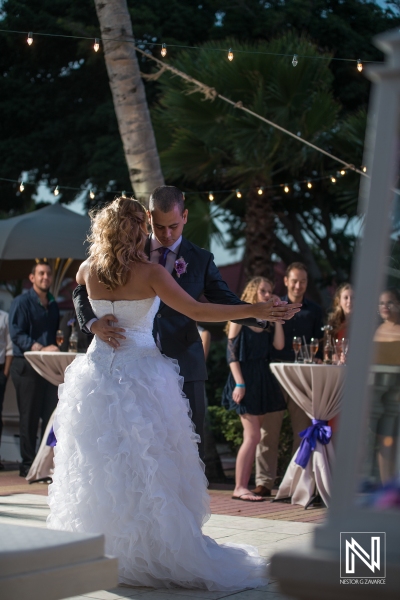 Bride and groom first dance