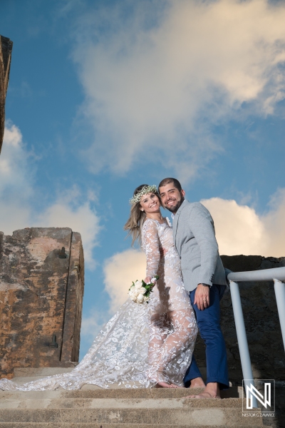Bride and groom photoshoot on the fort