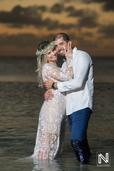 Bride and groom trash the dress  photoshoot
