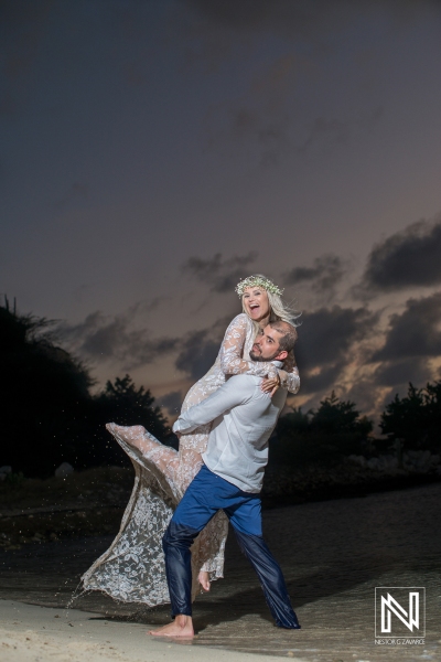 Bride and groom trash the dress  photoshoot