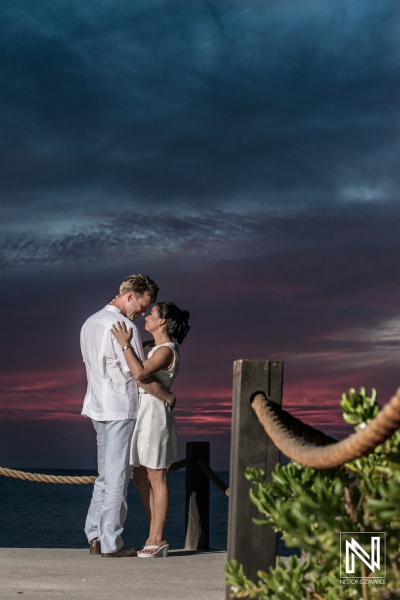 Bride and Groom photoshoot with  beach sunset