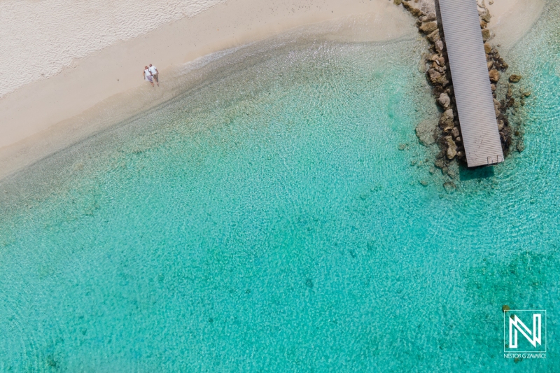 Anniversary drone shot at Playa Porto Mari