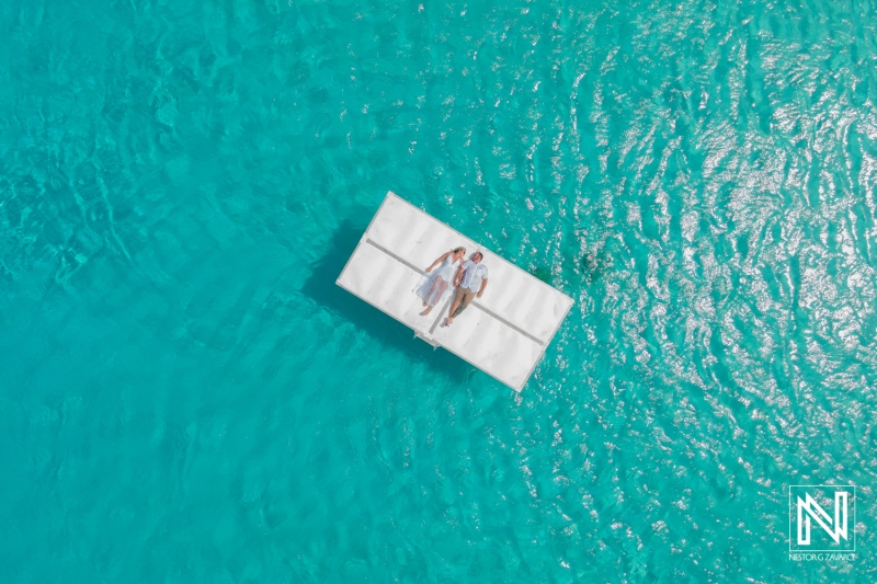 Anniversary drone shot at Playa Porto Mari