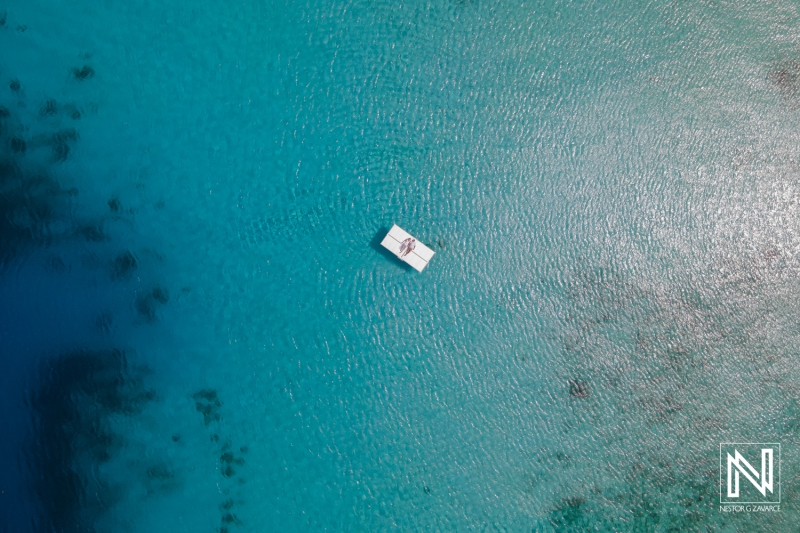 Anniversary drone shot at Playa Porto Mari