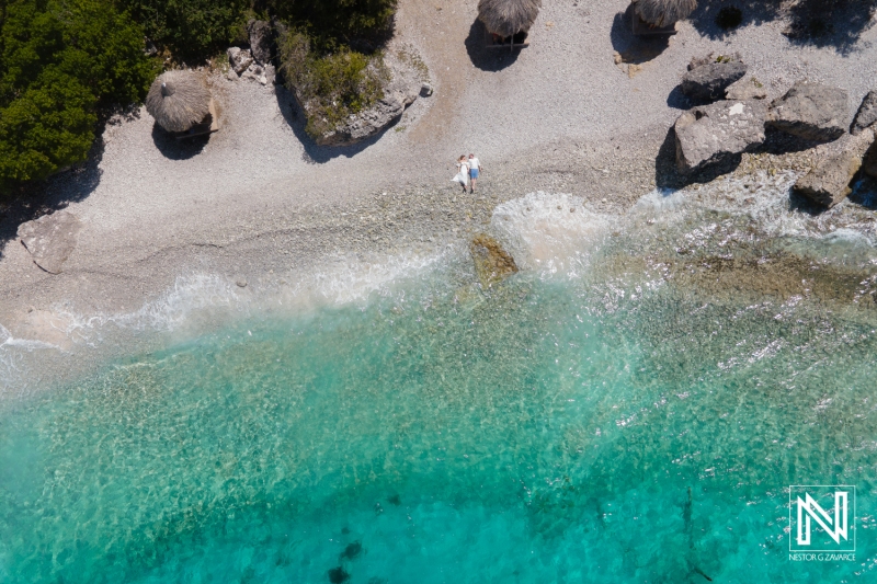 Anniversary photoshoot session drone shot