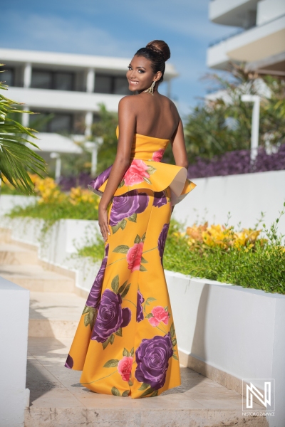 Celebrating a birthday in Curacao with vibrant fashion and joyful scenery