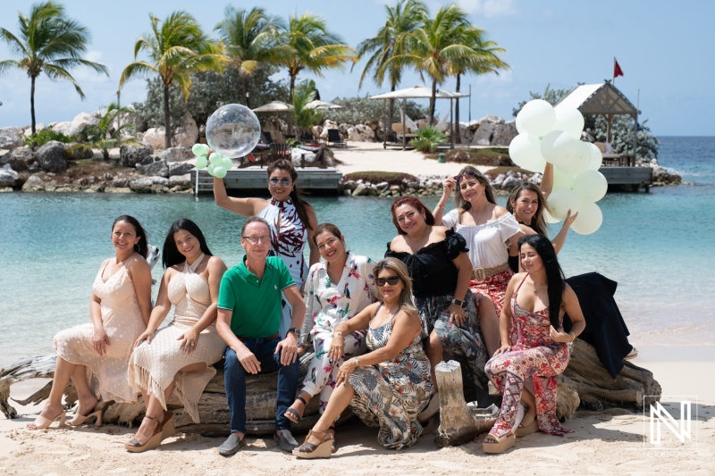 Celebrating a birthday in picturesque Curacao with friends on the beach