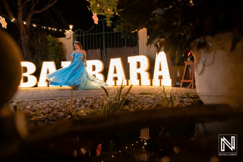 Celebration of a Birthday in Curacao Featuring a Dancer in a Beautiful Blue Dress