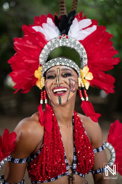 Vibrant cultural celebration in Curacao showcasing traditional attire and festive atmosphere