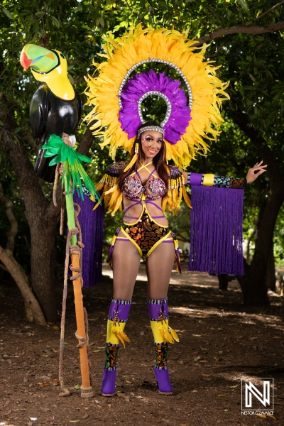 Celebratory dancer in vibrant costume showcasing culture in Curacao during a festive occasion