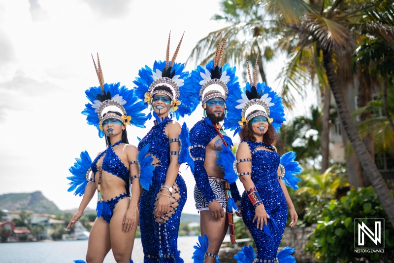 Cultural celebration showcases vibrant costumes and artistry in Curacao during a festive event