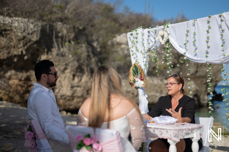 Sunset Wedding Portrait in Curacao