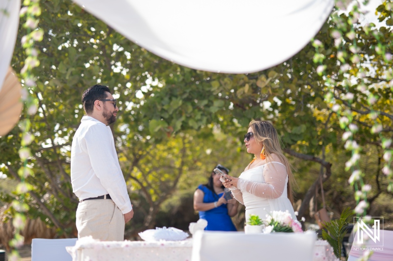 Wedding Vows at Daaibooi Beach