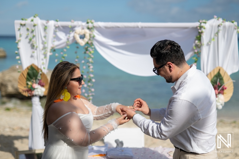 Sunset Wedding Portrait in Curacao