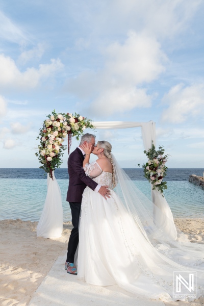 Waterfront Wedding Portrait in Curacao