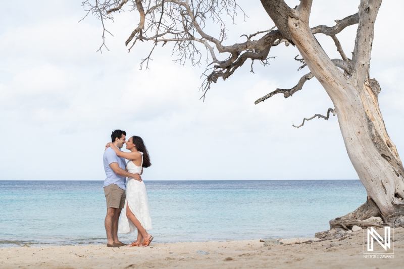 Engagement photo session at Cas Abao Beach