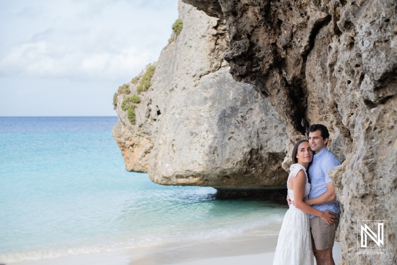 Engagement photo session at Cas Abao Beach