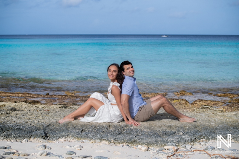 Engagement photo session at Cas Abao Beach