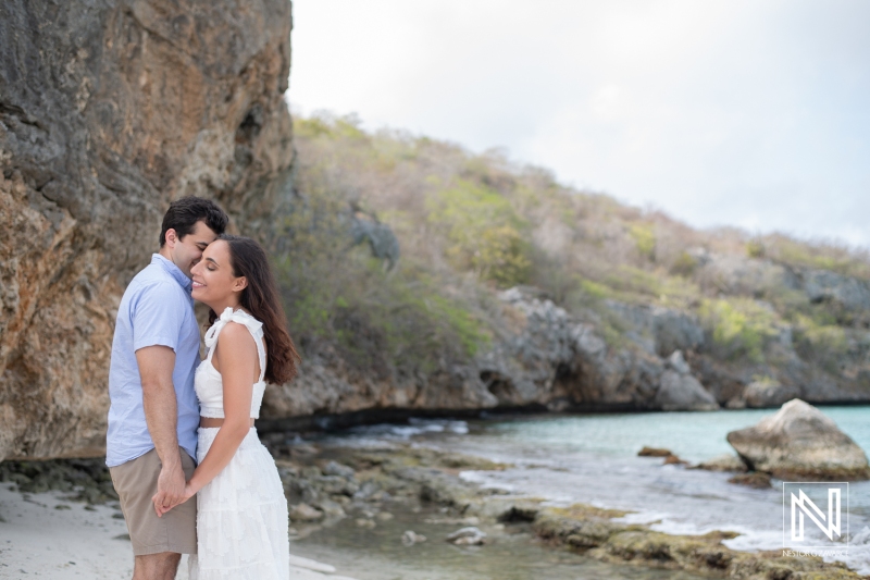 Engagement photo session at Cas Abao Beach