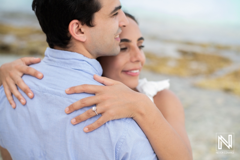 Engagement photo session at Cas Abao Beach