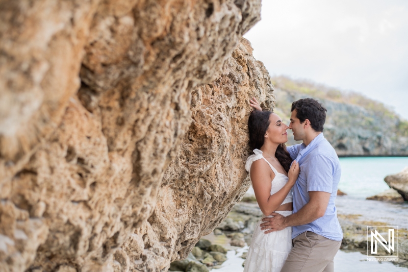 Engagement photo session at Cas Abao Beach
