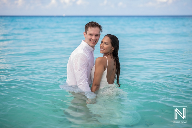 Engagement photoshoot session at Cas Abao Beach