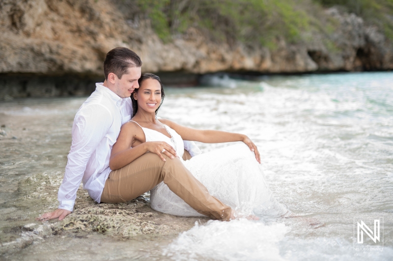 Engagement photoshoot session at Cas Abao Beach