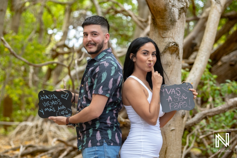 Celebrating pregnancy with heartfelt announcements in Curacao, showcasing love and anticipation for the new arrival