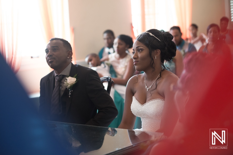Groom and bride in the wedding ceremony