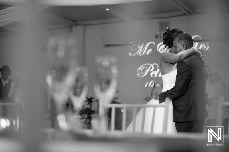 Bride and groom first dance