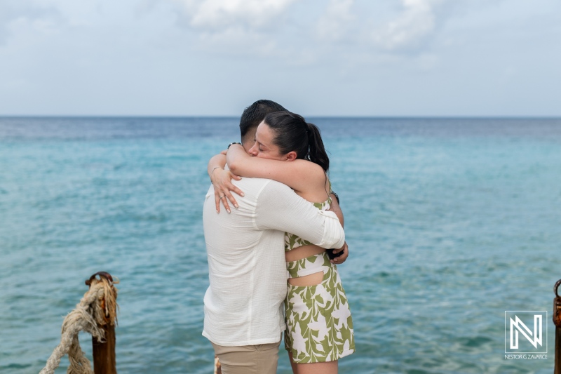 Emotional wedding proposal at Kokomo Beach, Curacao creates unforgettable moment between couple