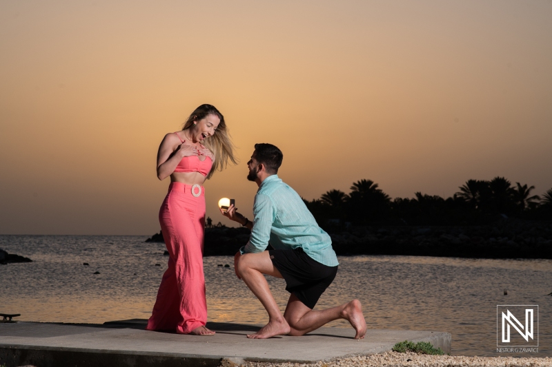 Sunset Wedding Proposal in Curacao