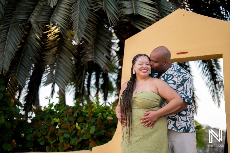 Couple enjoys proposal moment at Avila Beach Hotel in Curacao