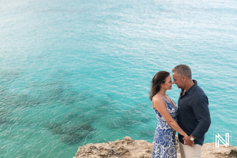 Couple gets engaged during a wedding proposal at Grote Knip beach in Curacao