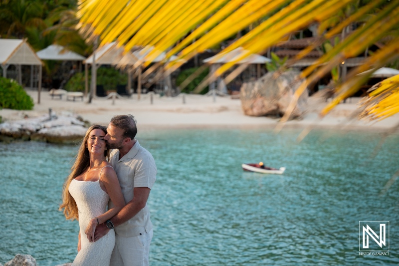 Couple celebrates wedding proposal at Baoase Luxury Resort in Curacao