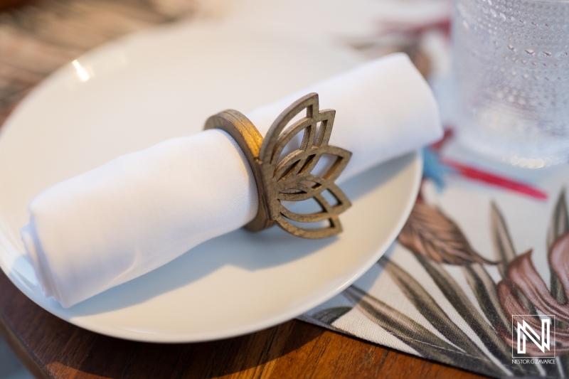 Couple enjoys a wedding proposal at Baoase Luxury Resort in Curacao during a special moment together