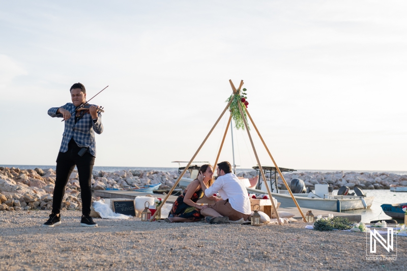 Proposal moment with violinist