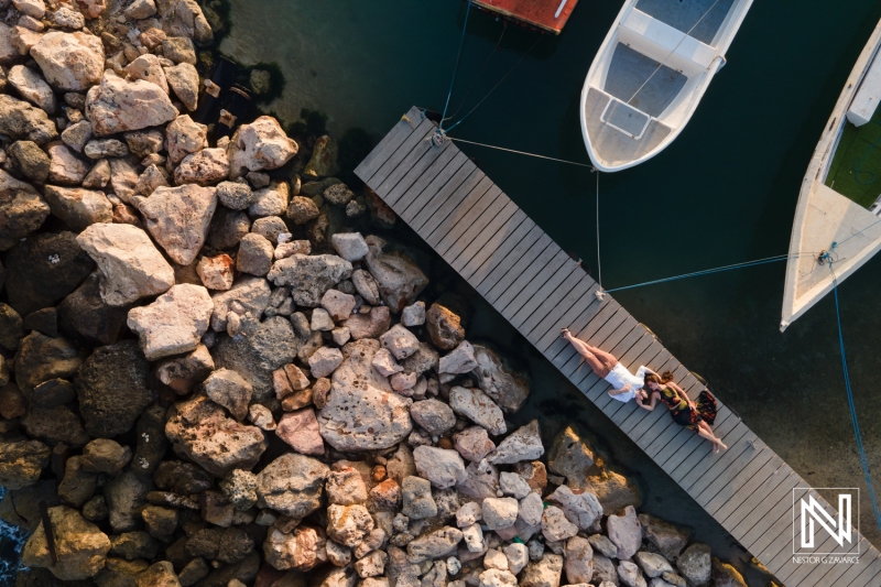 Couple's drone shot