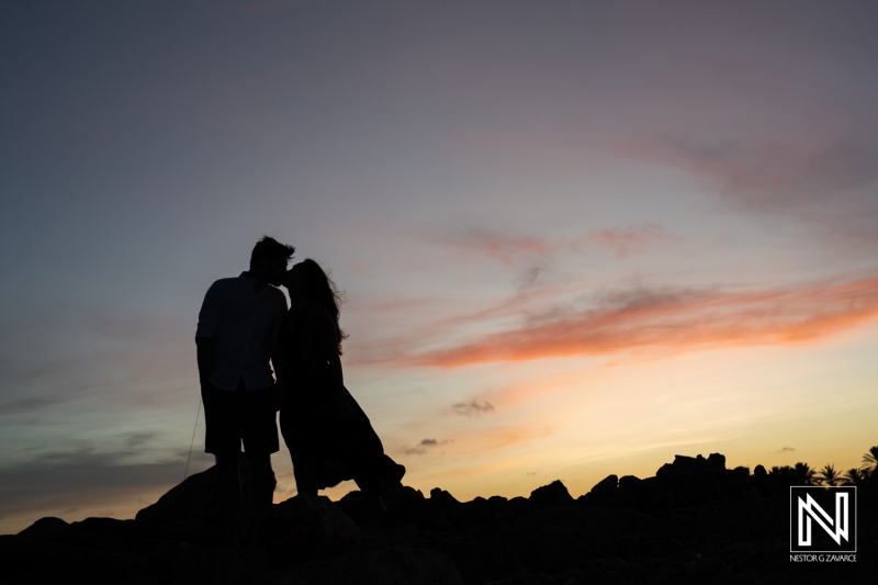 Sunset photo with the couple
