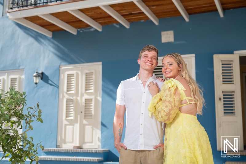 Couple's engagement session at Kura Hulanda