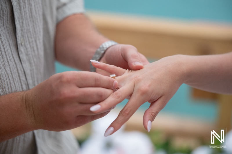 Curacao Beach Proposal Moment
