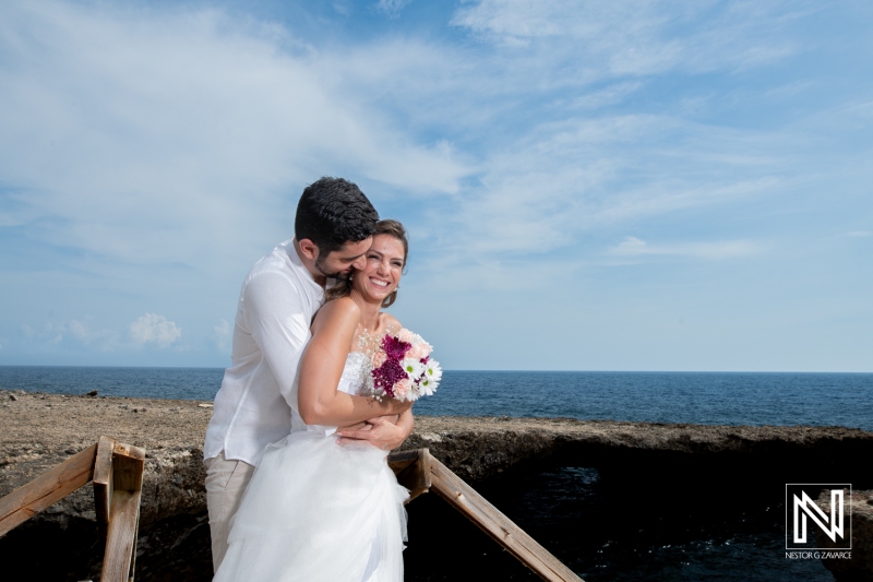 Trash the Dress session at Shete Boka National Park