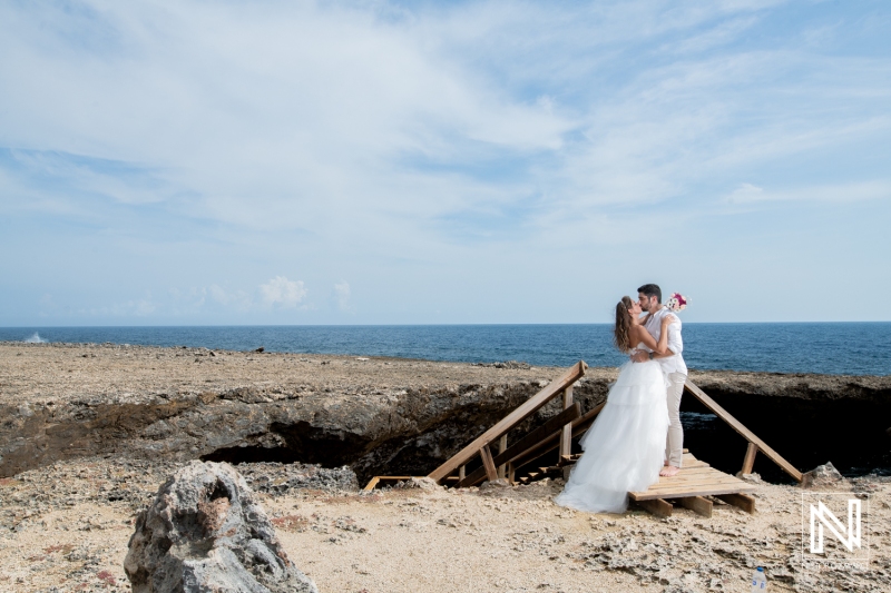 Trash the Dress session at Shete Boka National Park