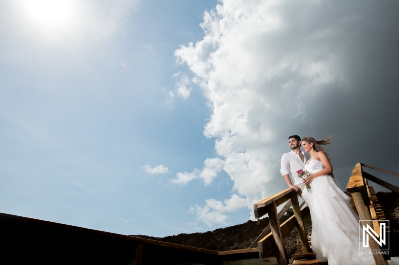 Trash the Dress session at Shete Boka National Park