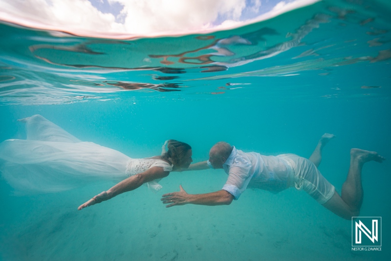 Underwater Couple Portrait at Cas Abao