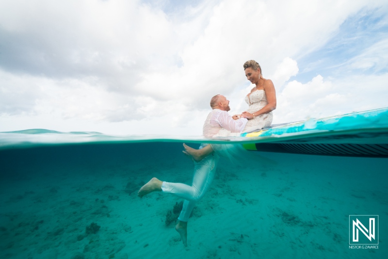 Underwater Trash the Dress in Curacao